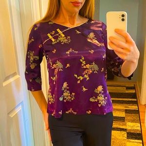 Cheongsam traditional Asian purple top Small